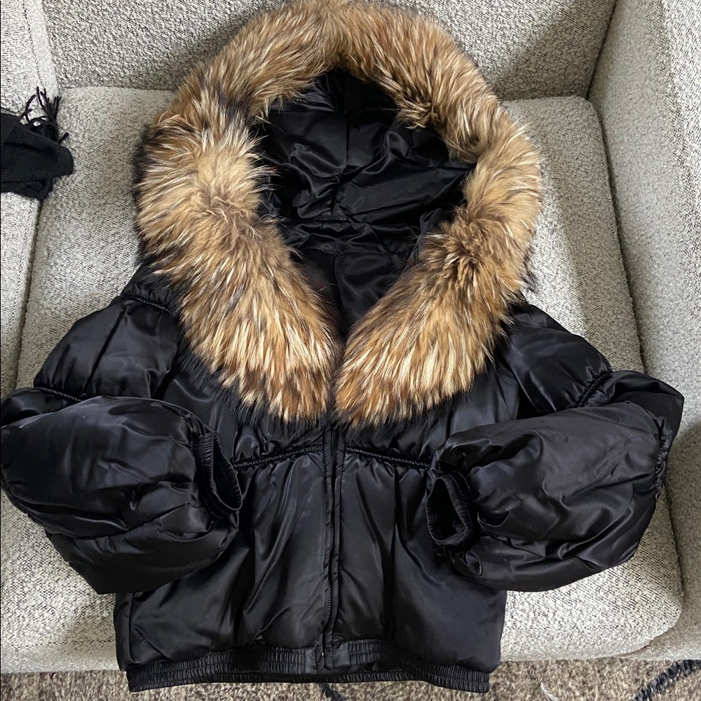 Silver Fox Bomber Jacket, black, size S